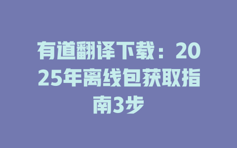 有道翻译下载:2025年离线包获取指南3步 有道翻译下载:2025年离线包获取指南3步 二